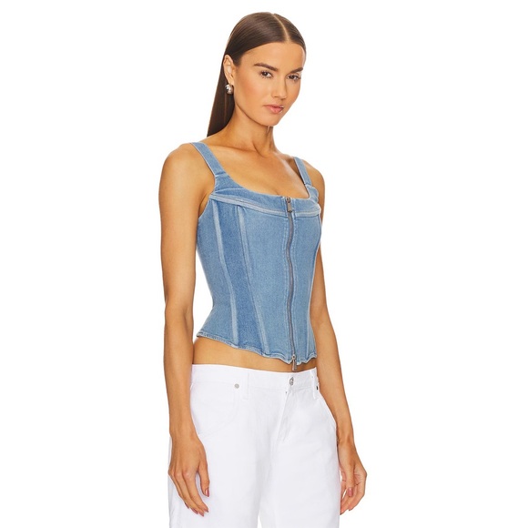 NWT EB Denim Rainy Corset in Light Wash Cowgirl Cowboy Ranch Western Festival - Picture 2 of 7